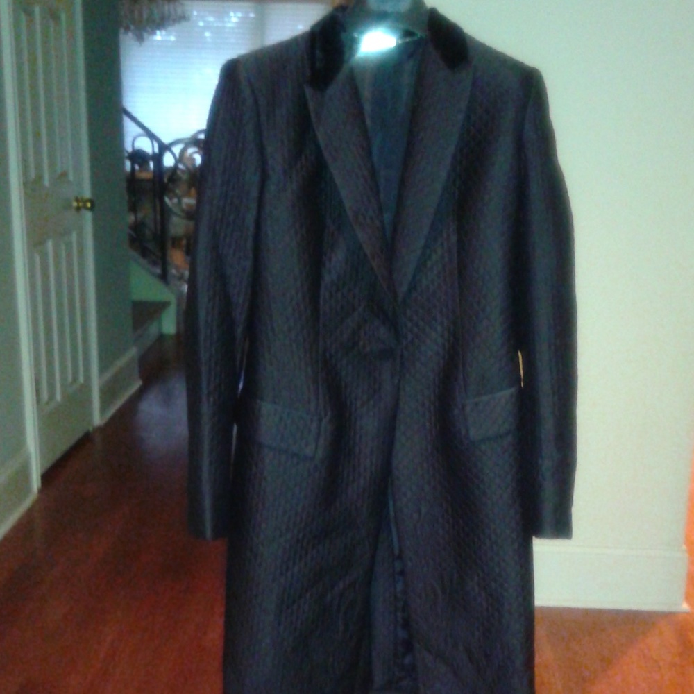 Alexander McQueen black silk coat 2005